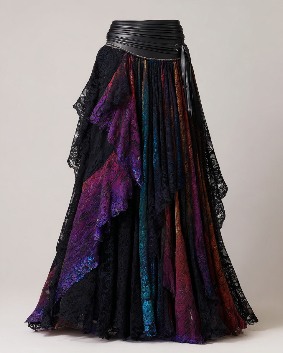 Elegant Patchwork Lace Skirt 52d8