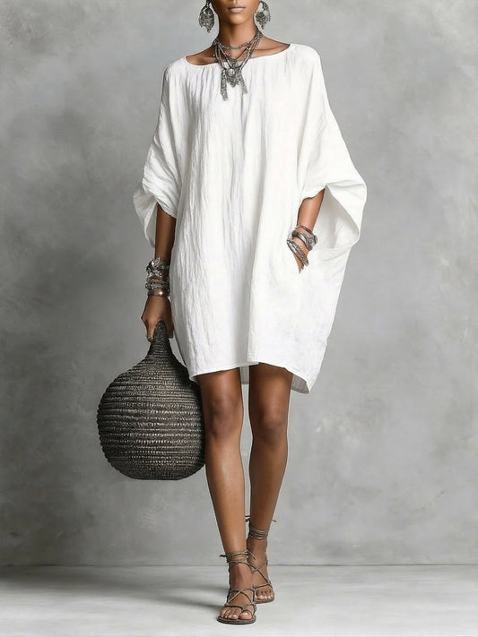 Casual cotton and linen dress
