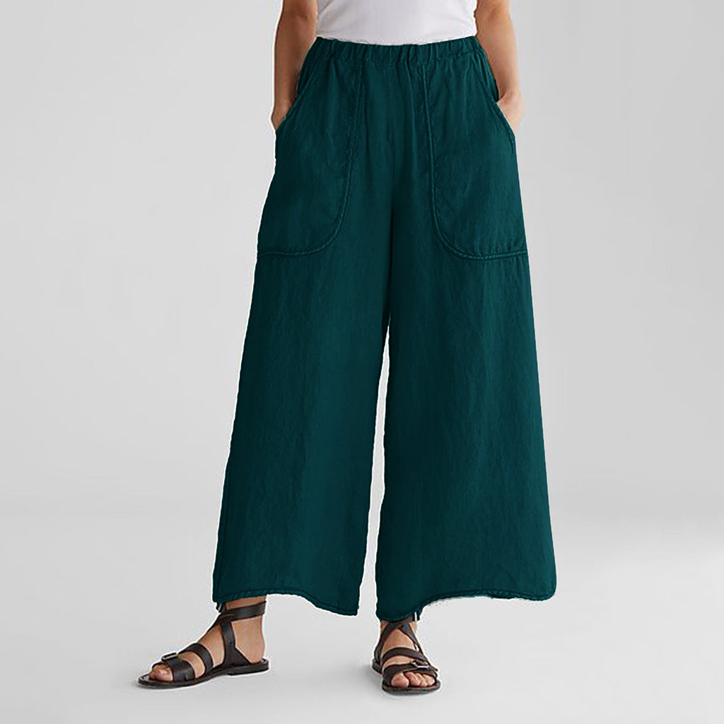 Casual Linen And Cotton Trousers