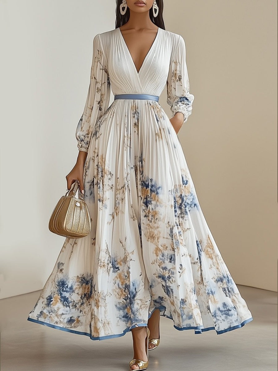 Women's Floral Art Print Maxi Dress
