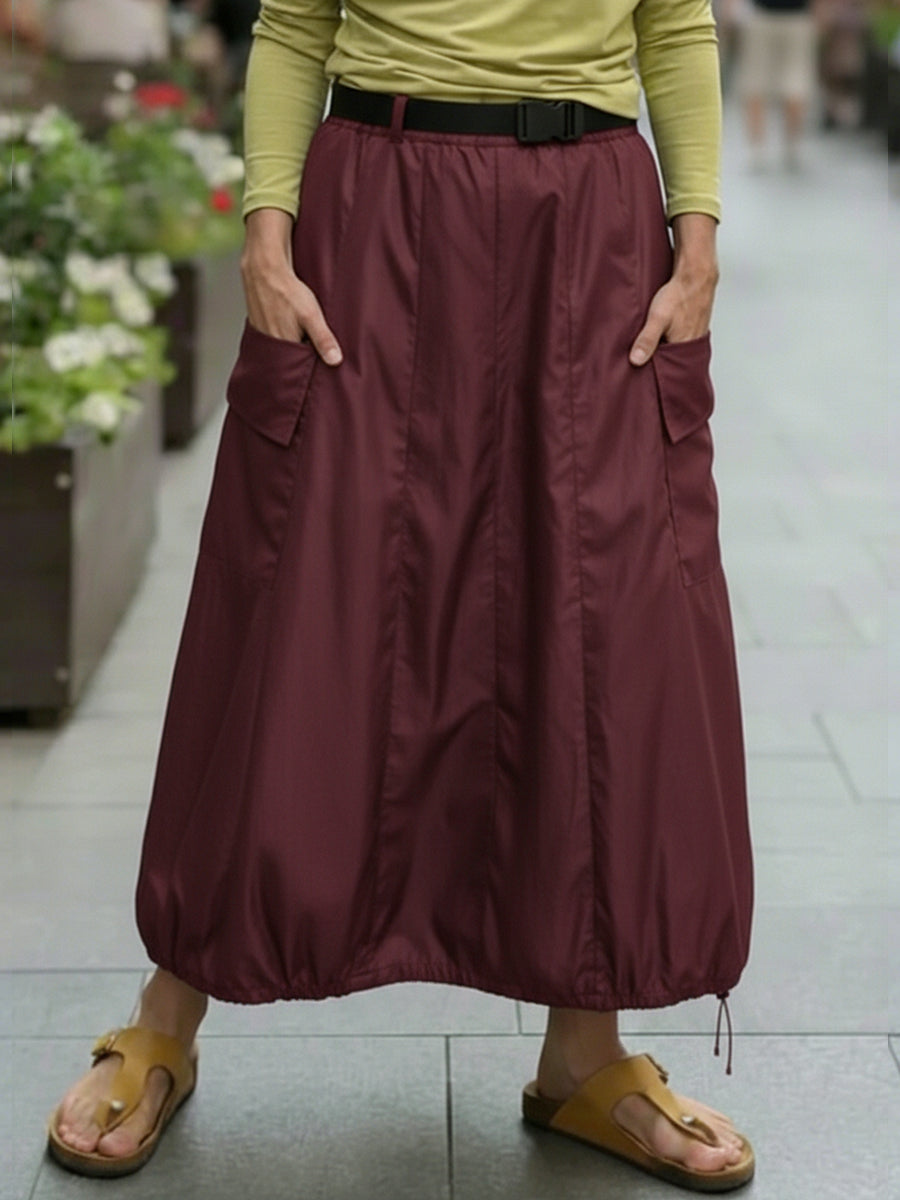 Women's Casual Pocket Balloon Skirt
