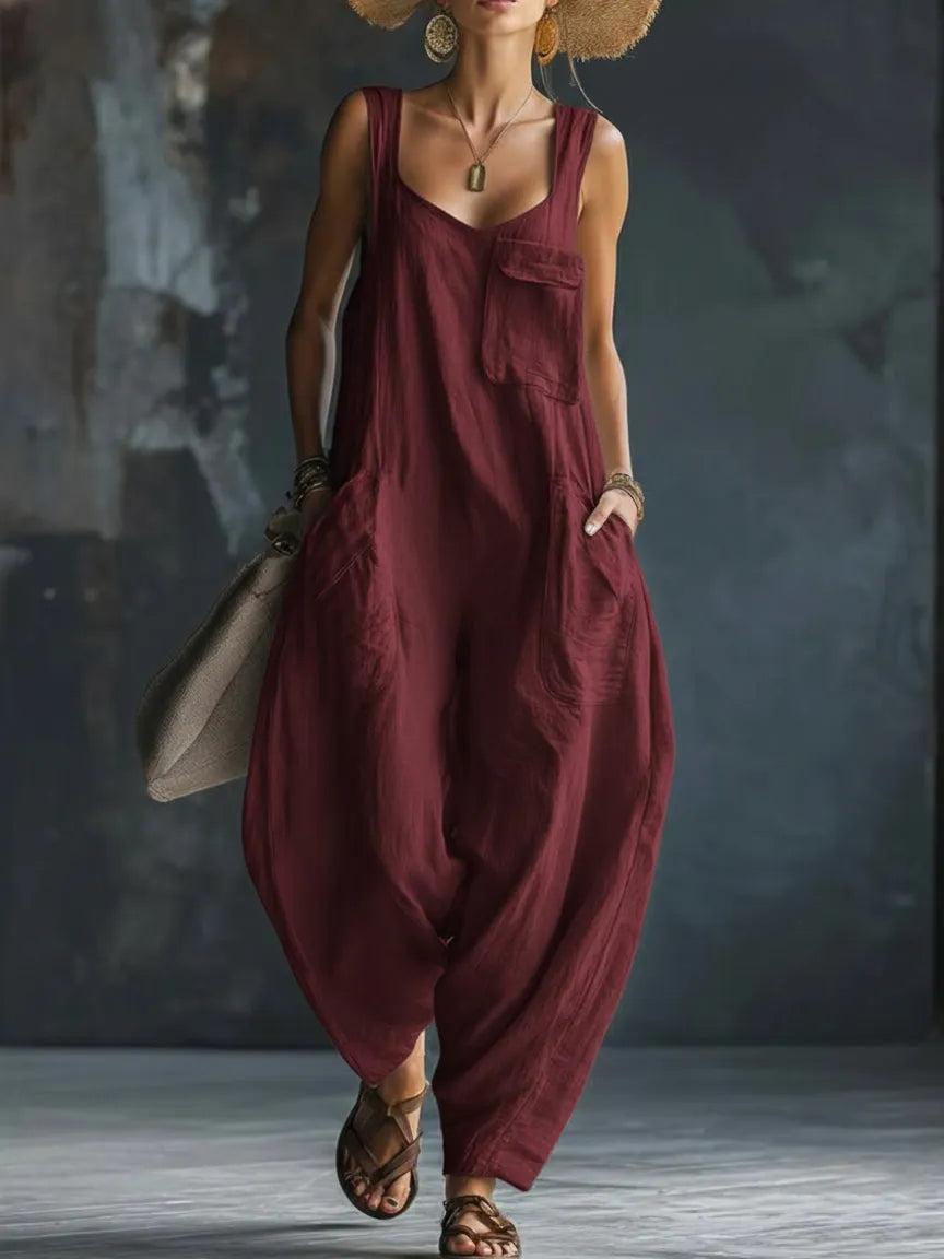 Cozy Loose-fitting Wide-leg Jumpsuit