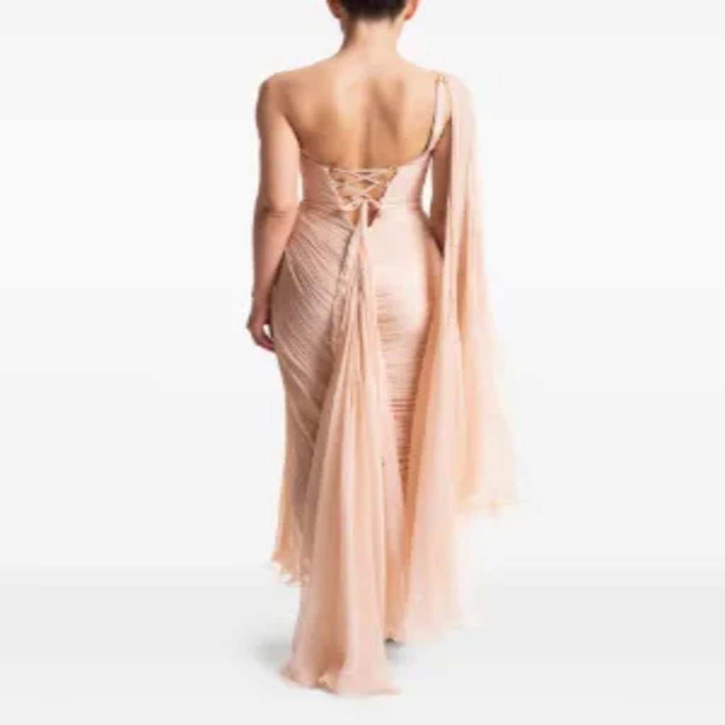 👗 Abito Lungo Monospalla Rosa