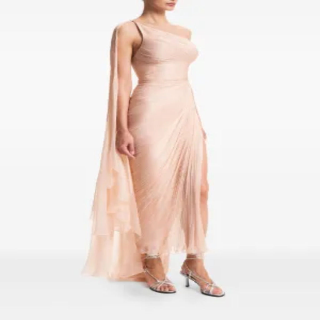 👗 Abito Lungo Monospalla Rosa