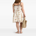👗 Abito Corto Floreale con Spalline Nere e Pizzo