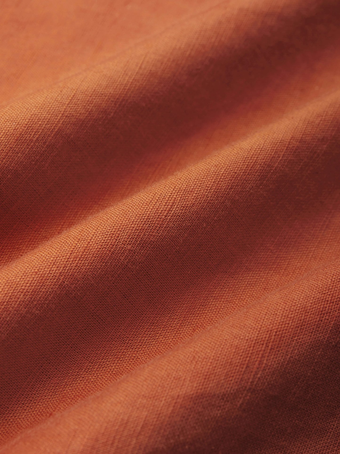 Maxi Linen Dress, Long Sleeves, Stand Collar, Shirt Dress, Linen Blend, Orange