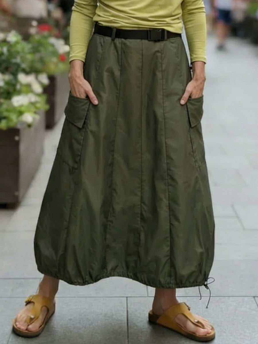 Women's Casual Pocket Balloon Skirt