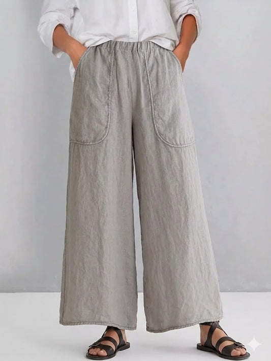 Casual Linen And Cotton Trousers