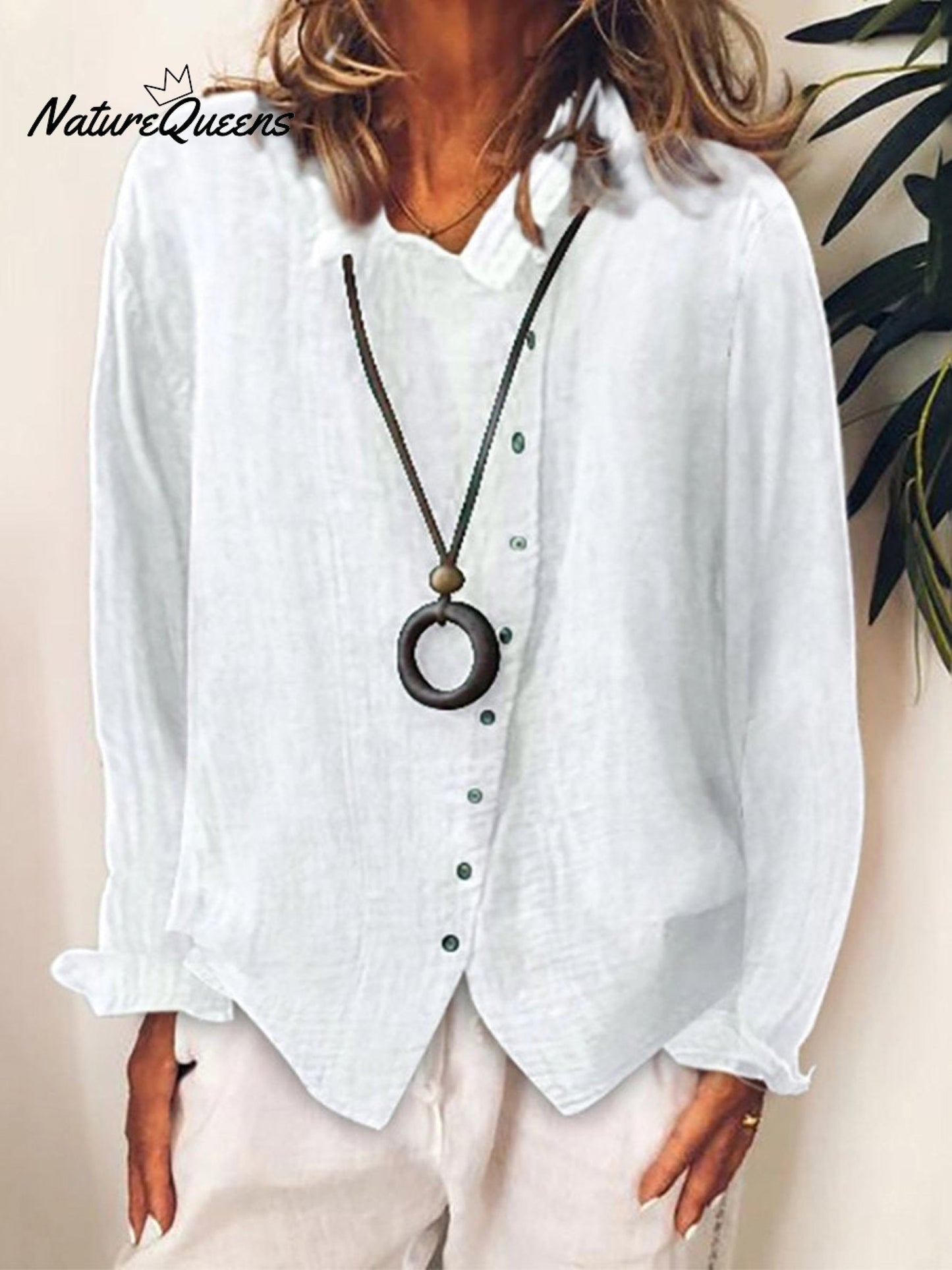 Women's Cotton & Linen  Casual Long  Shirt