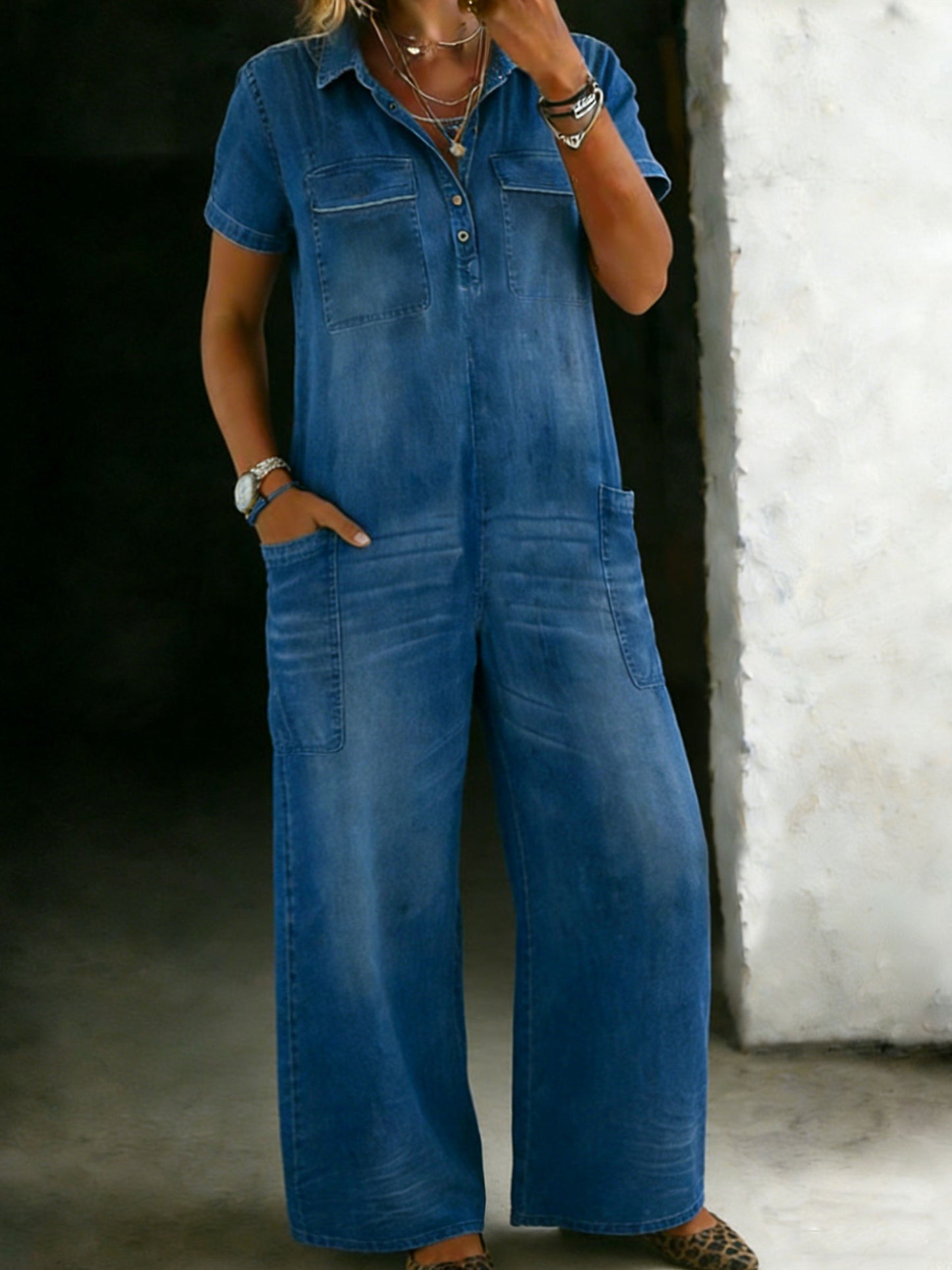 Women’s  Cotton One Piece Denim Jumpsuit