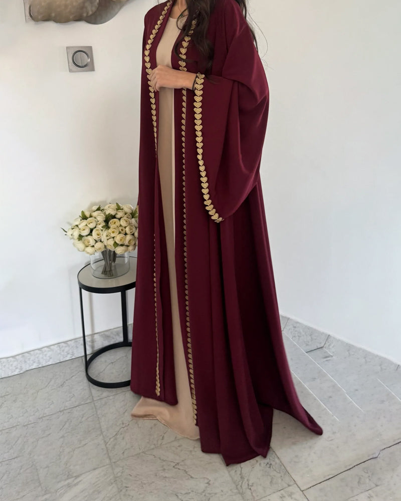 Elegant Dress & Love Robe Cardigan Two-Piece Set
