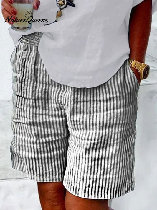 Women's Cotton And Linen Style Mid-Pants