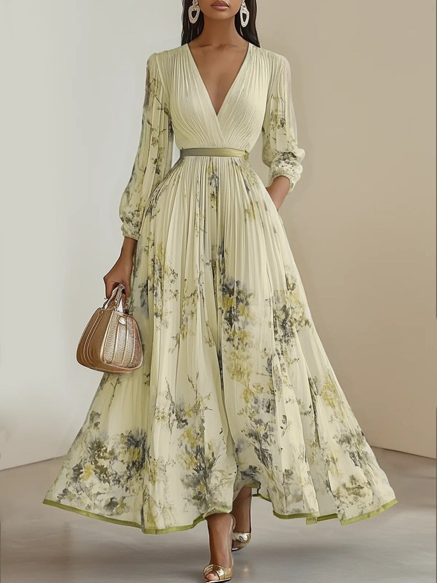 Women's Floral Art Print Maxi Dress