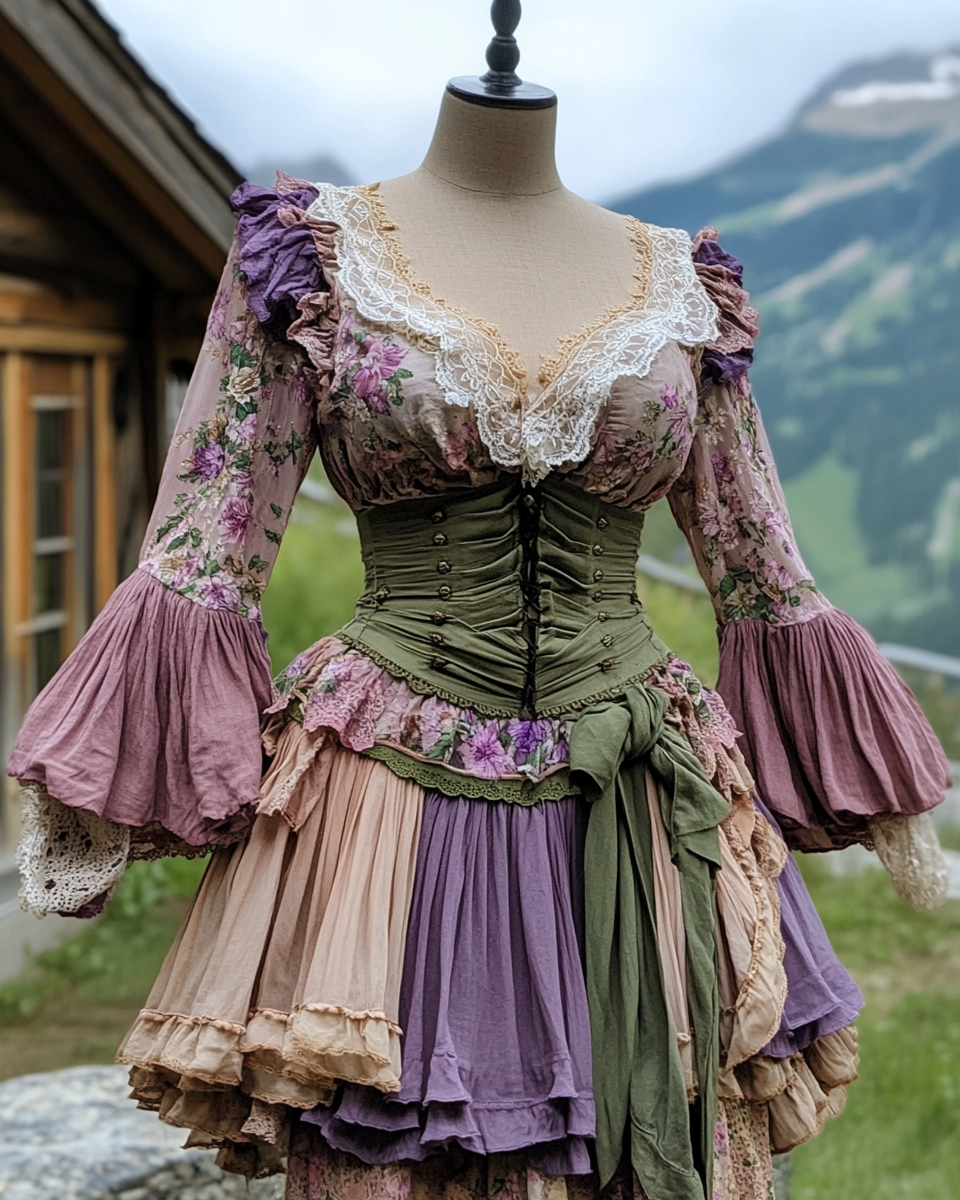 Renaissance-inspired country style vacation mini dress 4ef2 8dc8