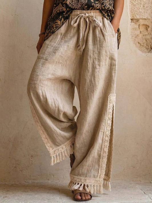 Women's Cotton And Linen Wide Leg Casual Pants