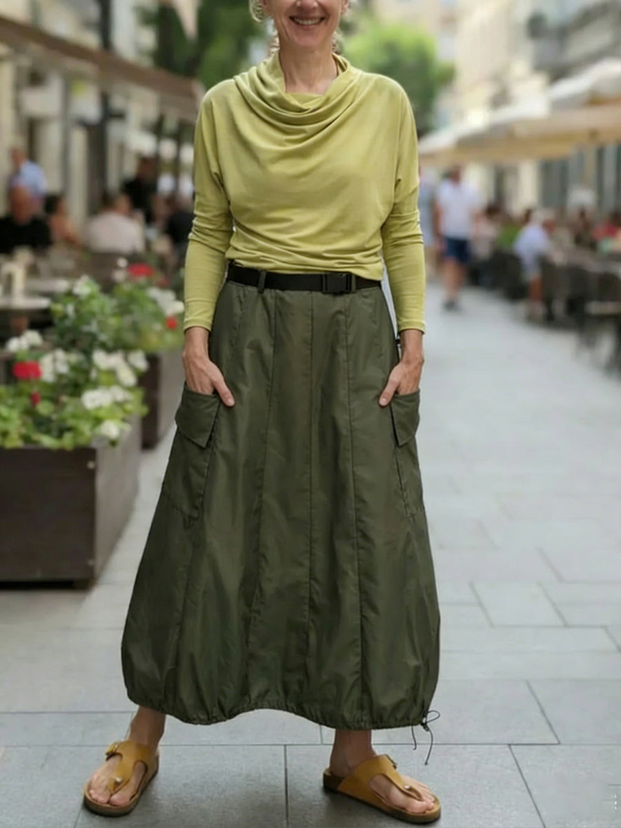 Women's Casual Pocket Balloon Skirt