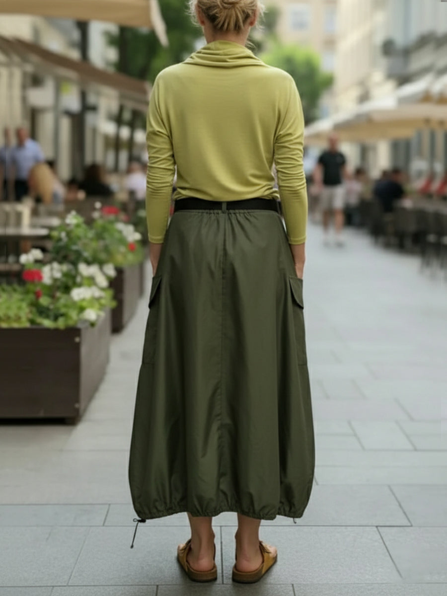 Women's Casual Pocket Balloon Skirt