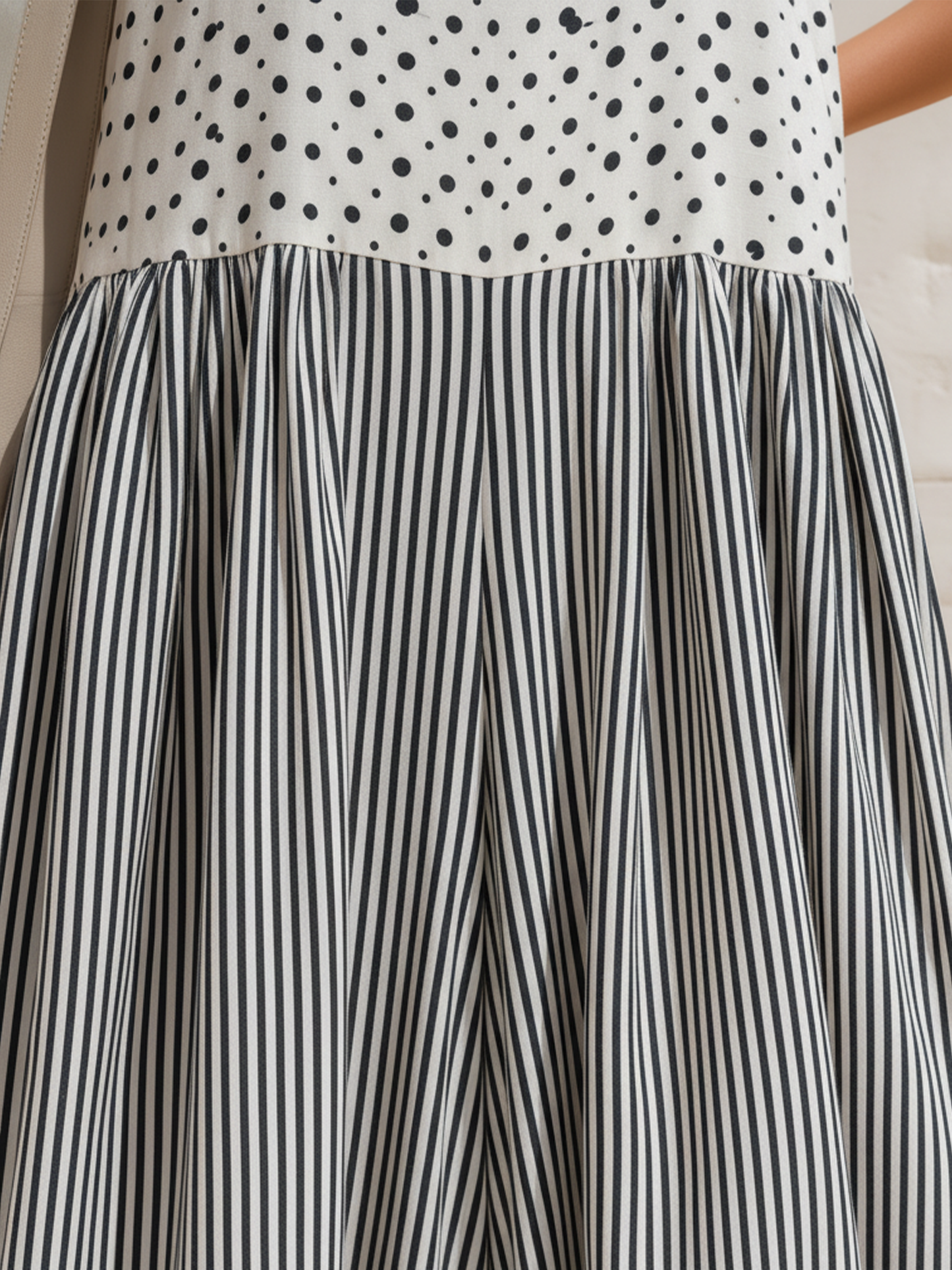 Black & White Mixed Print Sleeveless Wide-Leg Jumpsuit
