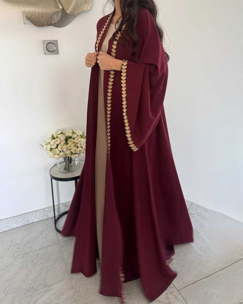Elegant Dress & Love Robe Cardigan Two-Piece Set