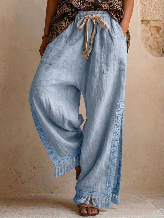 Women's Cotton And Linen Wide Leg Casual Pants