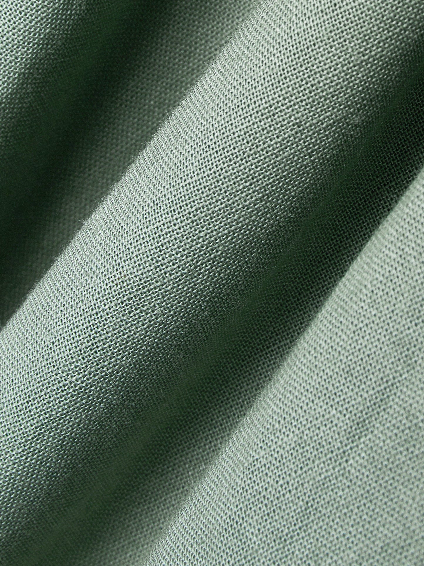 Maxi Linen Dress, 3/4 Sleeves, Square Neck, Lace Up, Linen Blend, Green