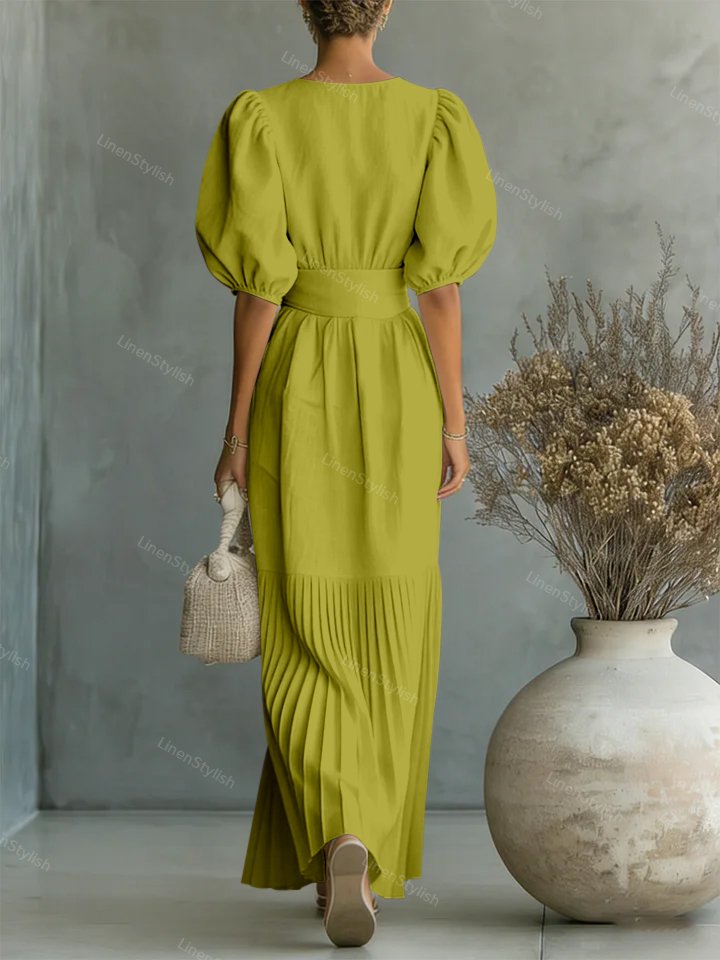 Fashion Crewneck Pleated Dress